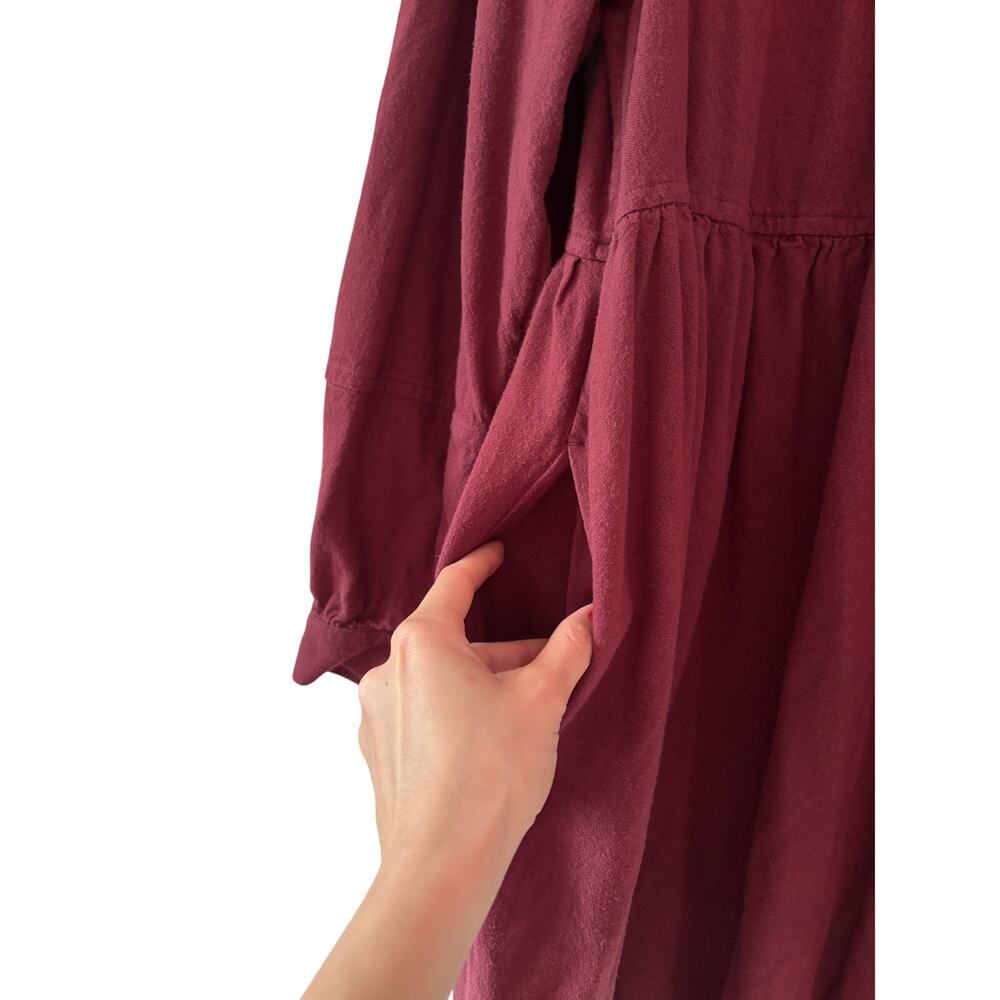 Madewell Burgundy Eyelet Detail Dress M - Picture 8 of 10